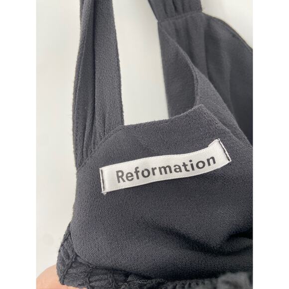 Reformation Poppy Solid Black Sleeveless Cut Out Jumpsuit Size 2 NWT - Picture 5 of 10